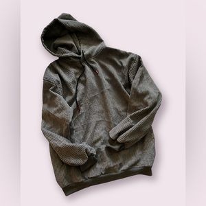 Mens grey corduroy hoodie, never worn, size L